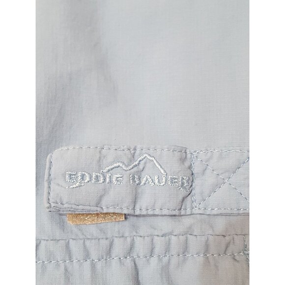 Eddie Bauer Mens Short Sleeve Vented Fishing Shirt L Blue Button Up - Picture 7 of 7